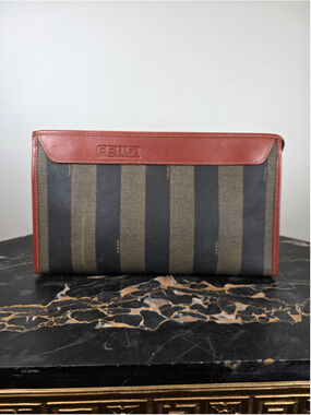 RARE Archival 1980s Fendi Pequin Stripe Portfolio